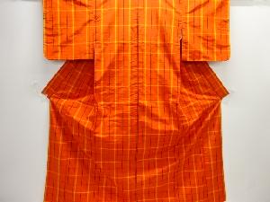 格子織り出し米沢紬着物アンサンブル